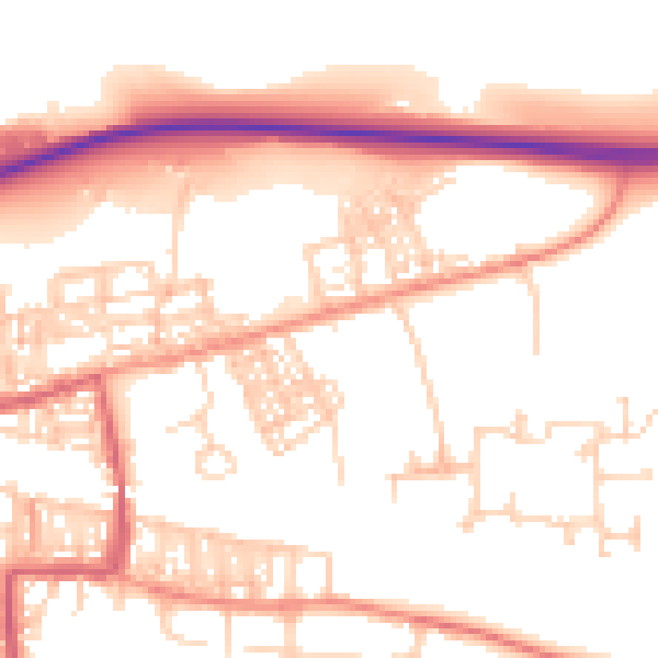 Daytime road noise heatmap for S63 9HZ