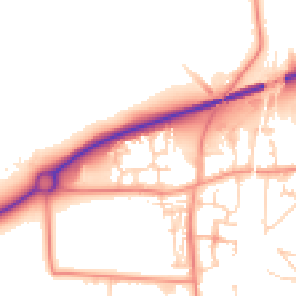 Daytime road noise heatmap for S63 9LA