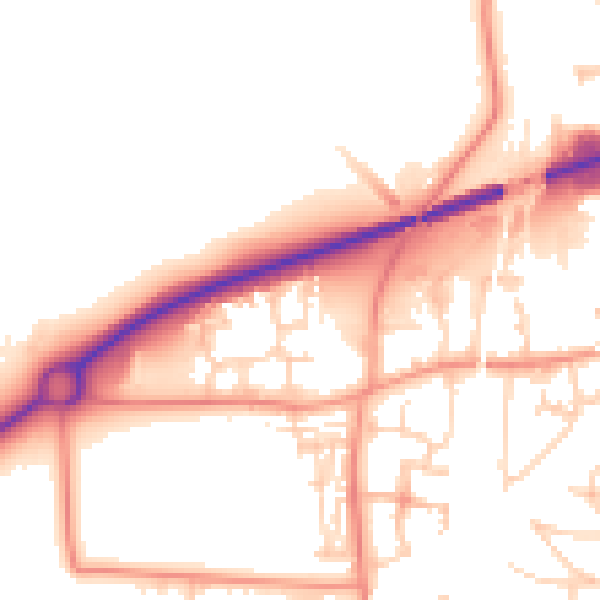 Daytime road noise heatmap for S63 9LE