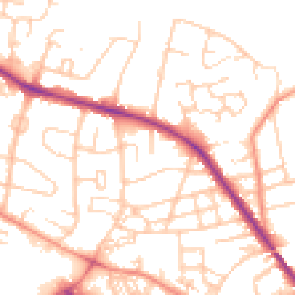 Daytime road noise heatmap for S75 1AE