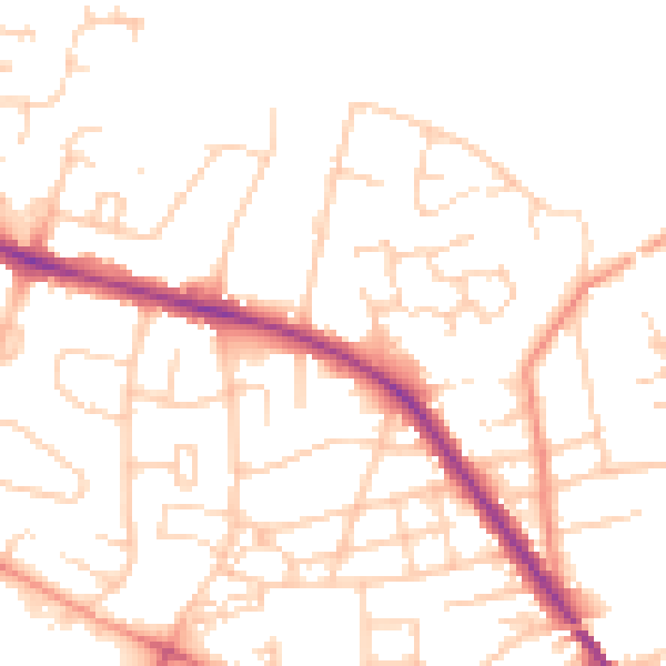Daytime road noise heatmap for S75 1AF