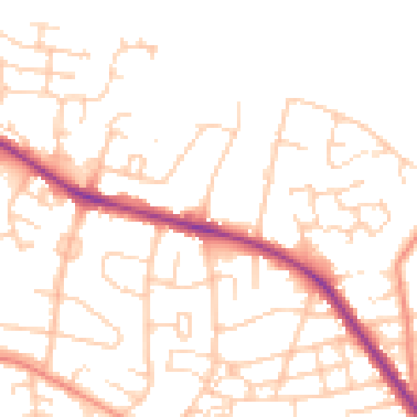 Daytime road noise heatmap for S75 1AG