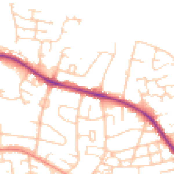 Daytime road noise heatmap for S75 1AJ