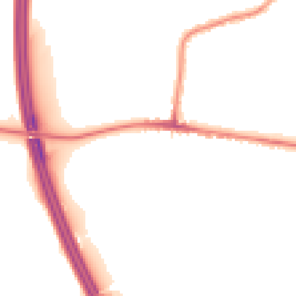 Night-time road noise heatmap for S75 1AN