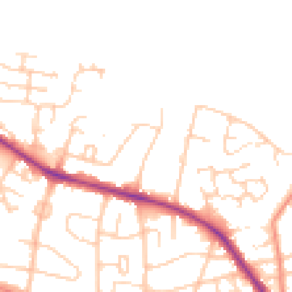 Daytime road noise heatmap for S75 1AQ
