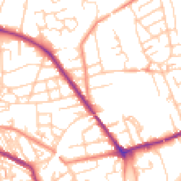 Daytime road noise heatmap for S75 1AT