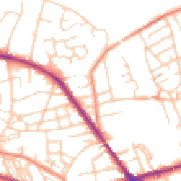Daytime road noise heatmap for S75 1AX