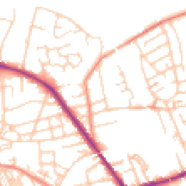 Daytime road noise heatmap for S75 1AY