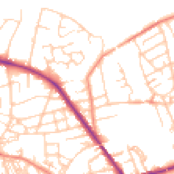 Daytime road noise heatmap for S75 1AZ