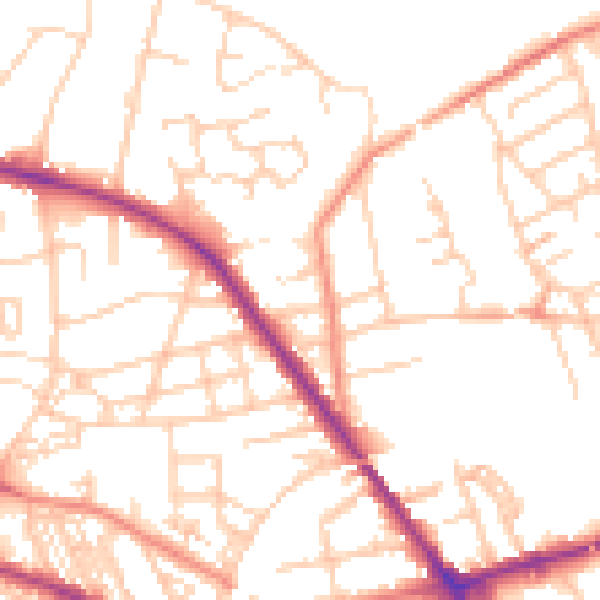 Daytime road noise heatmap for S75 1BB