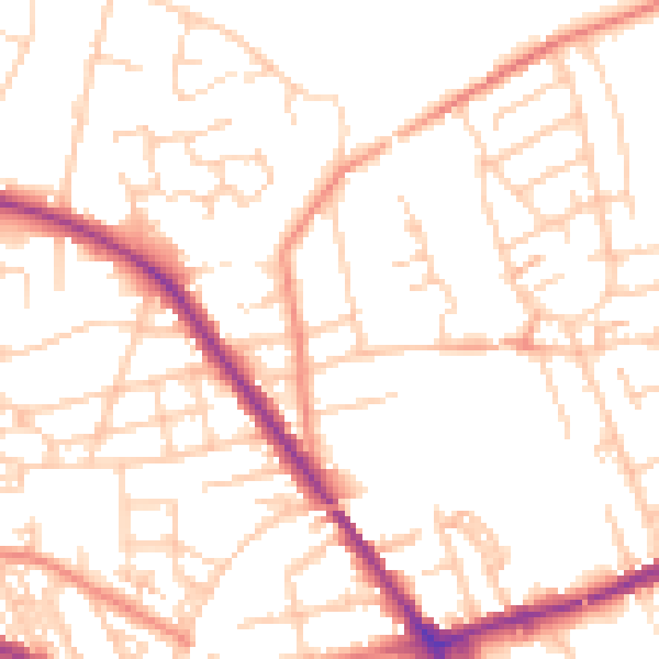 Daytime road noise heatmap for S75 1BD