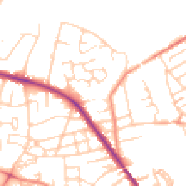 Daytime road noise heatmap for S75 1BE