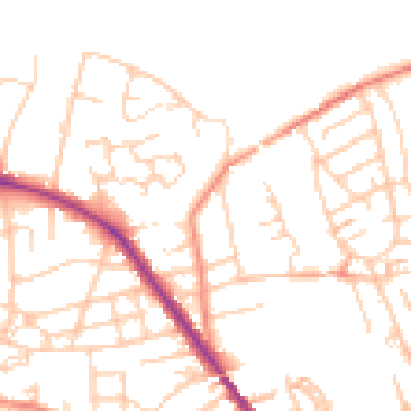 Daytime road noise heatmap for S75 1BG