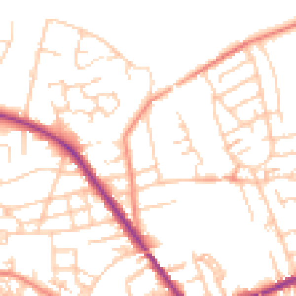 Daytime road noise heatmap for S75 1BJ