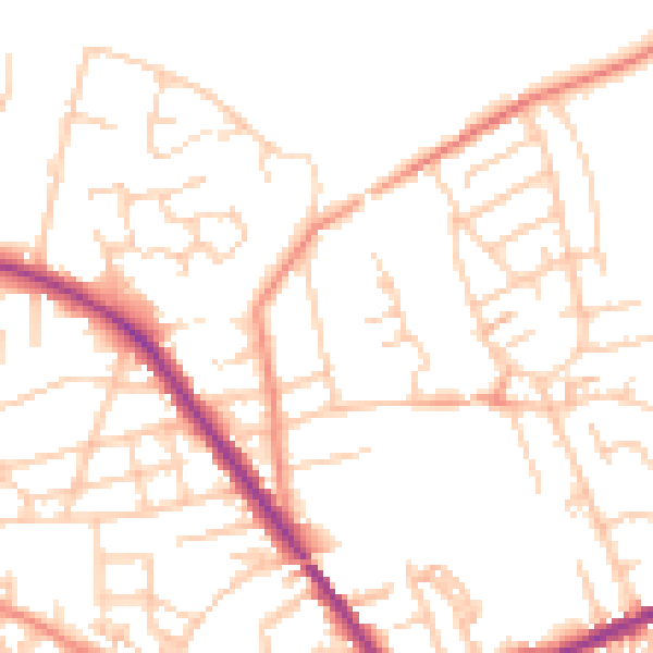 Daytime road noise heatmap for S75 1BL