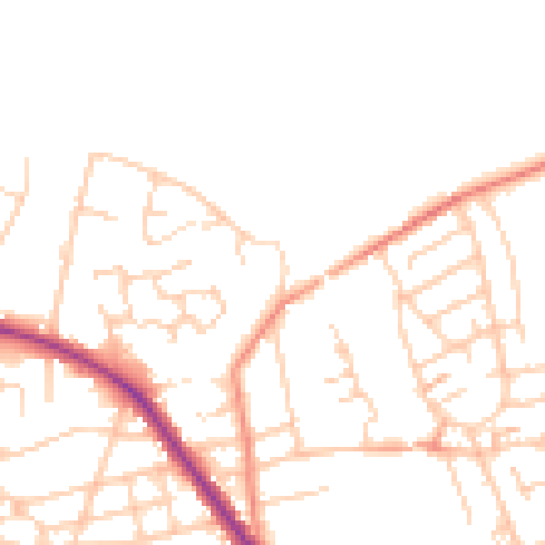 Daytime road noise heatmap for S75 1BN