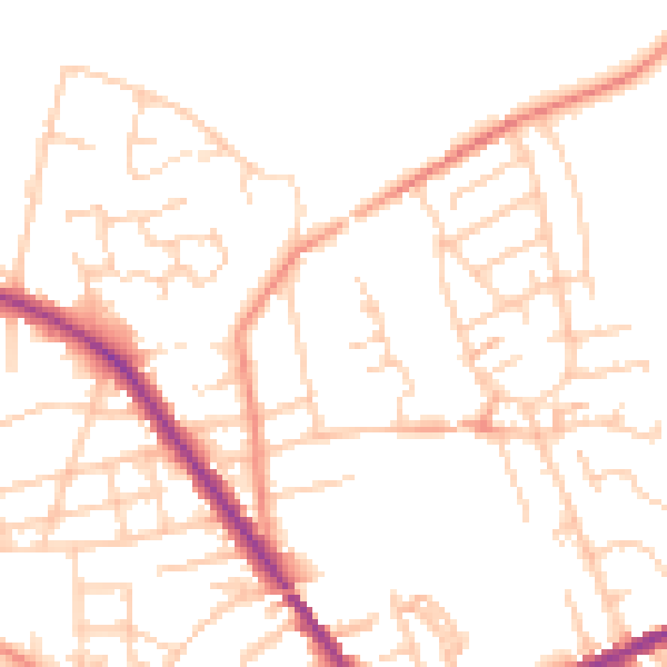 Daytime road noise heatmap for S75 1BW