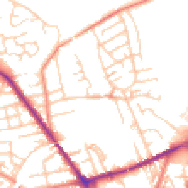Daytime road noise heatmap for S75 1DB