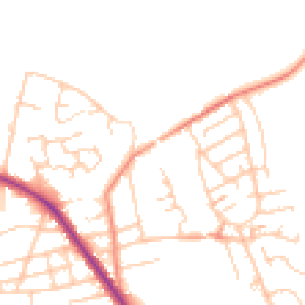 Daytime road noise heatmap for S75 1DD