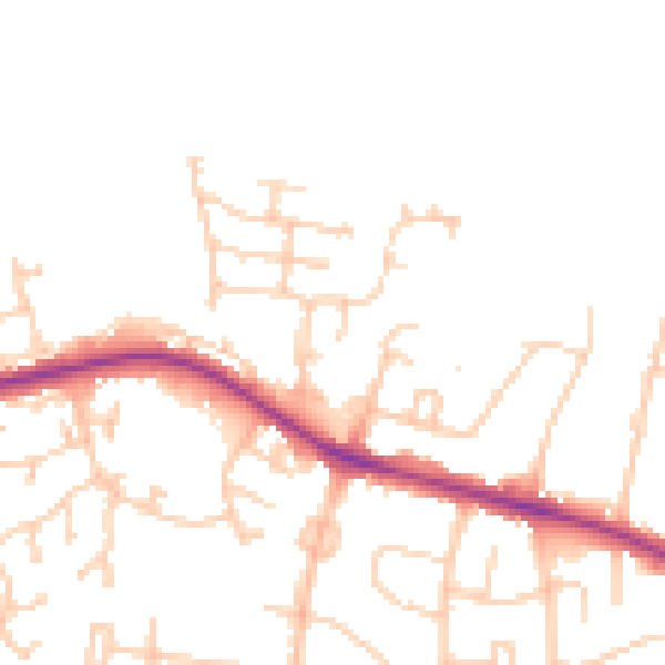 Daytime road noise heatmap for S75 1DE