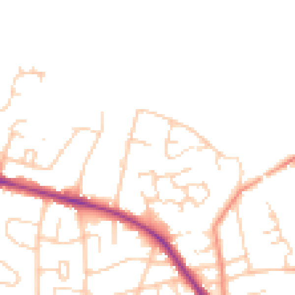 Daytime road noise heatmap for S75 1DQ