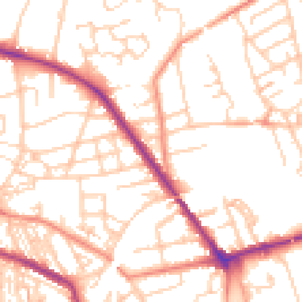 Daytime road noise heatmap for S75 1DW