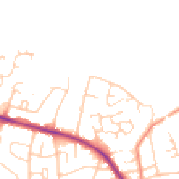 Daytime road noise heatmap for S75 1DX