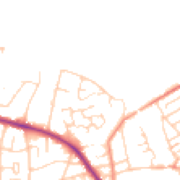 Daytime road noise heatmap for S75 1EA