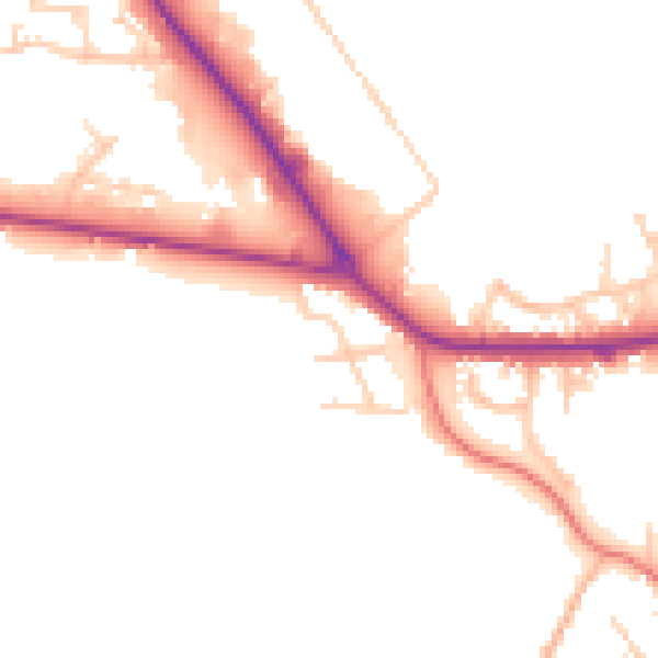 Daytime road noise heatmap for S75 1HJ