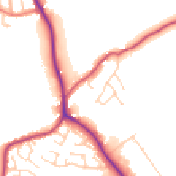 Daytime road noise heatmap for S75 1JJ