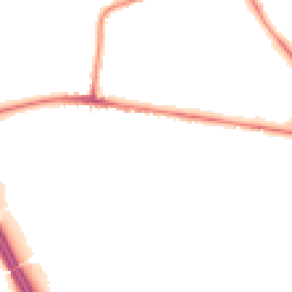Night-time road noise heatmap for S75 1LB