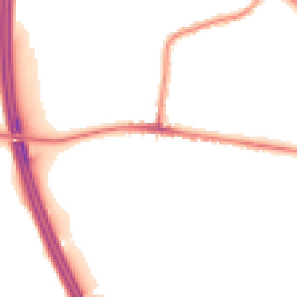 Night-time road noise heatmap for S75 1LD