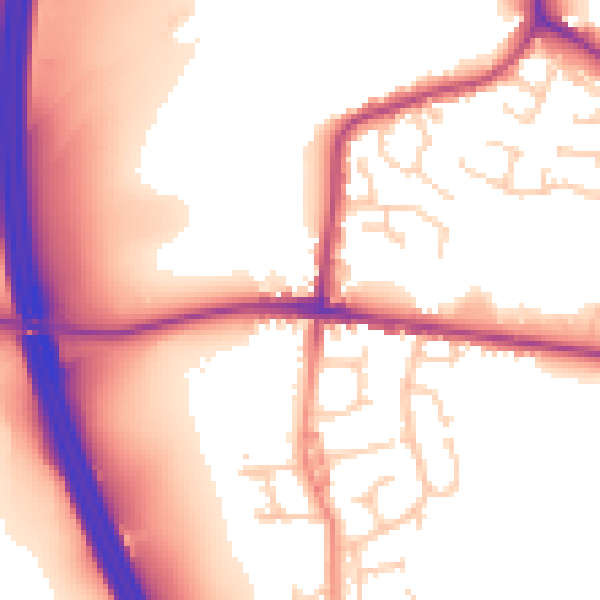 Daytime road noise heatmap for S75 1LQ