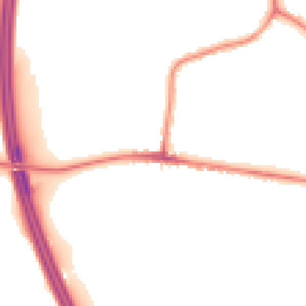 Night-time road noise heatmap for S75 1LQ