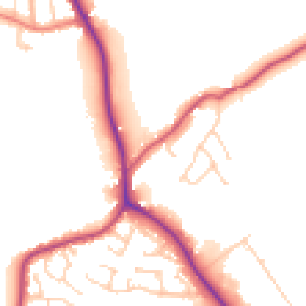 Daytime road noise heatmap for S75 1LU