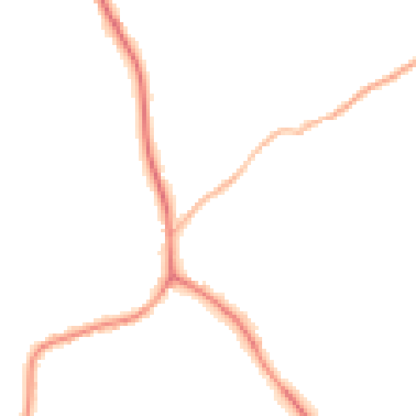 Night-time road noise heatmap for S75 1LU
