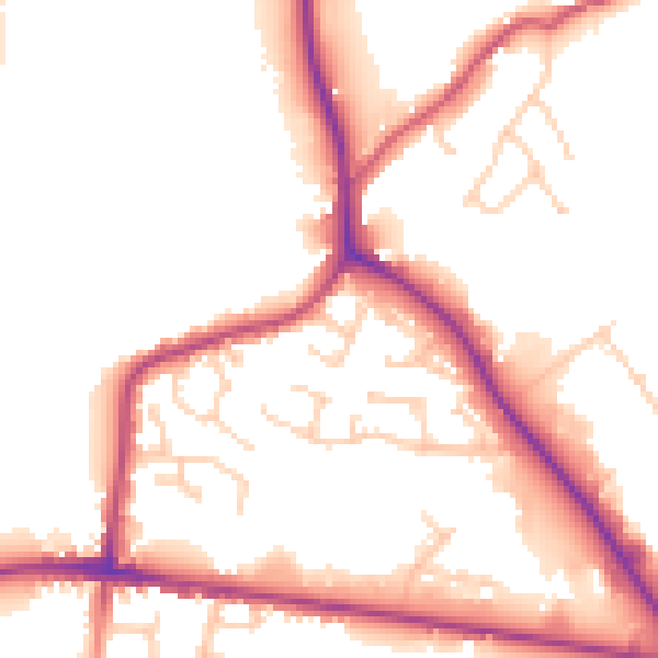 Daytime road noise heatmap for S75 1LW
