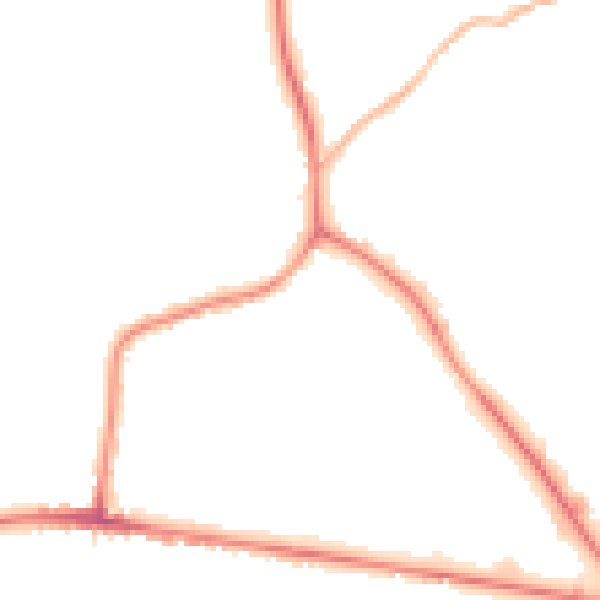 Night-time road noise heatmap for S75 1LW