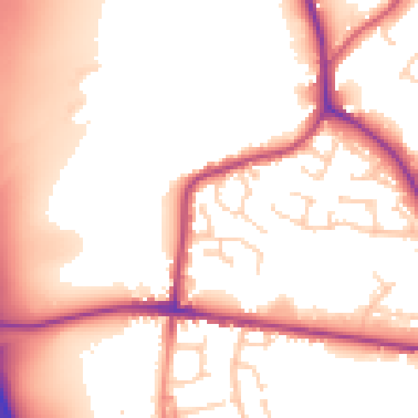 Daytime road noise heatmap for S75 1NA