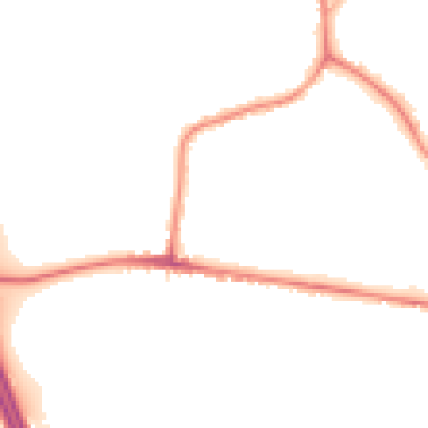 Night-time road noise heatmap for S75 1NB