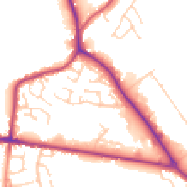Daytime road noise heatmap for S75 1NG