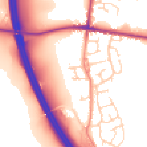 Daytime road noise heatmap for S75 1NL