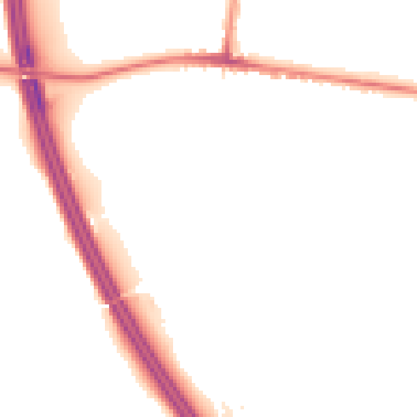 Night-time road noise heatmap for S75 1NN