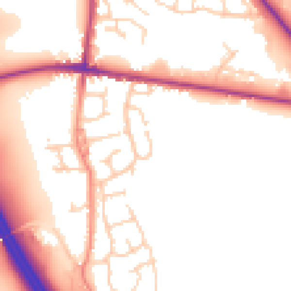 Daytime road noise heatmap for S75 1NX