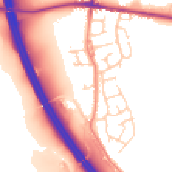 Daytime road noise heatmap for S75 1PP
