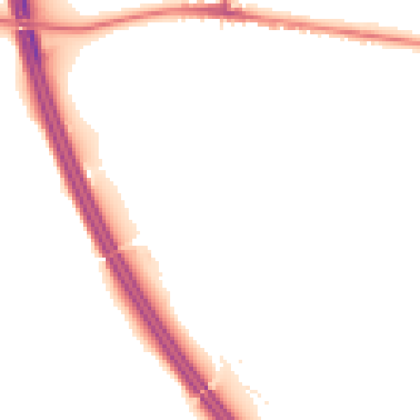 Night-time road noise heatmap for S75 1PP