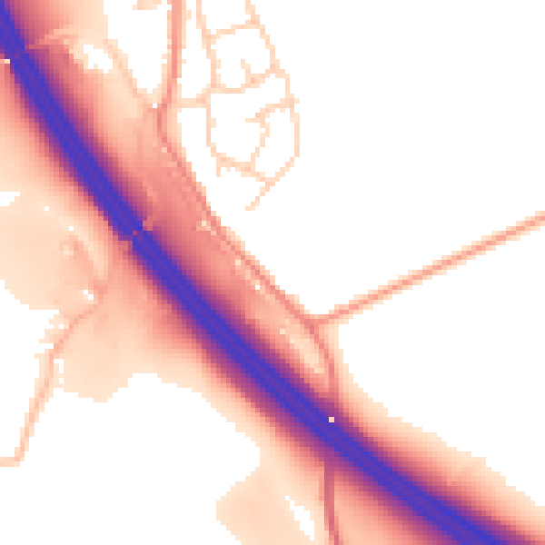 Daytime road noise heatmap for S75 1PQ