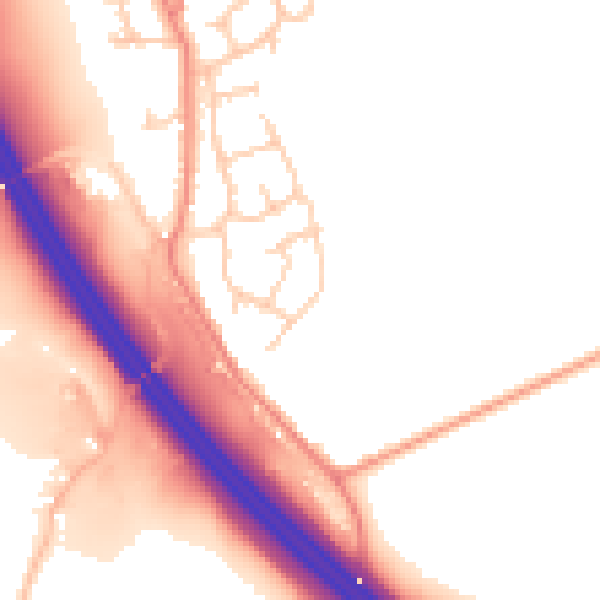 Daytime road noise heatmap for S75 1PZ
