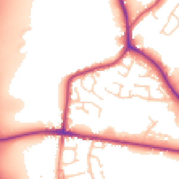 Daytime road noise heatmap for S75 1QB