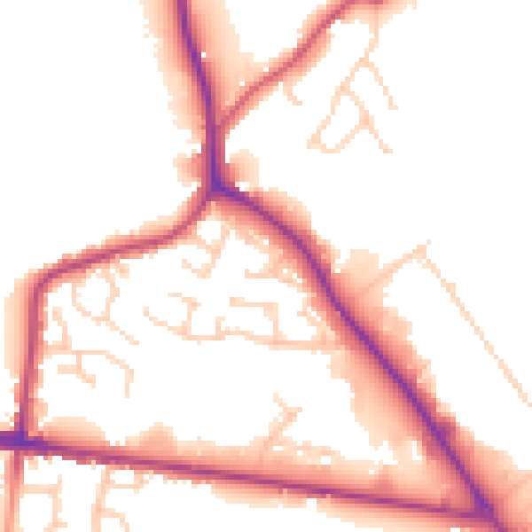 Daytime road noise heatmap for S75 1QE